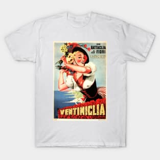 VENTIMIGLIA ITALY Floral Exhibition Festival 1957 Vintage Italian Travel Poster T-Shirt